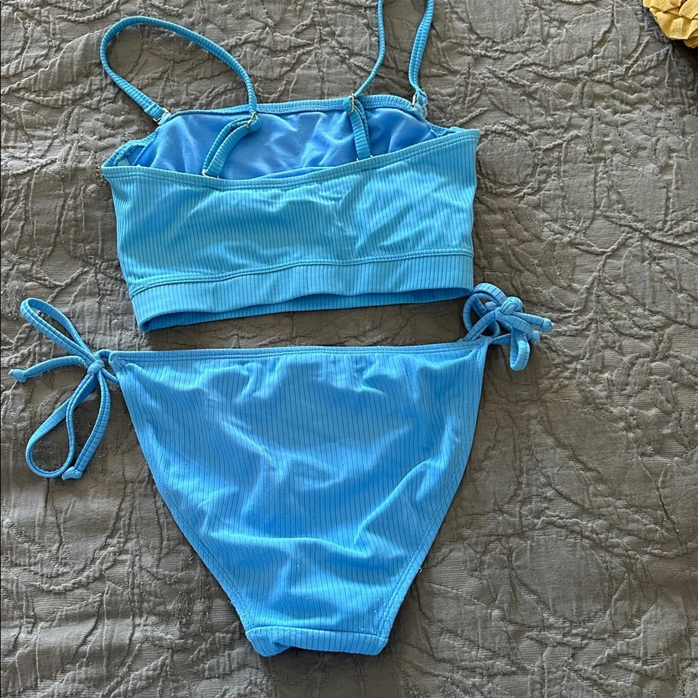 Blue Ribbed Bikini Set - Picture 2 of 2